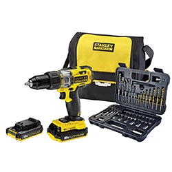 STANLEY® FATMAX® 18V Hammer Drill with 50 piece Accessory set in Soft bag